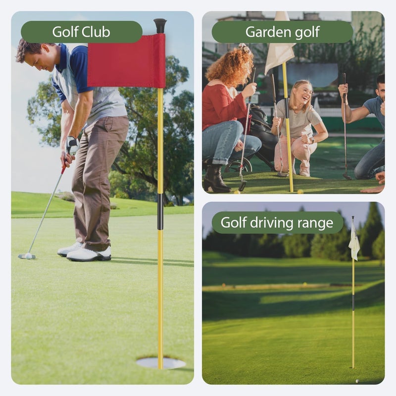 asdmm Golf Flagstick with Ball Retrieval Base - Portable Putting Green Flag Stick for Yard, Practice Green, Club, Driving Range, 3FT Height, 5 Pcs - Image 5